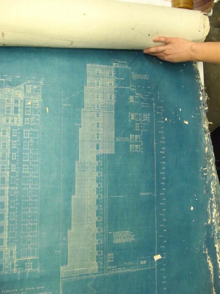 Chicago-architecture-union-league-blueprint archival blueprint from union league club chicago