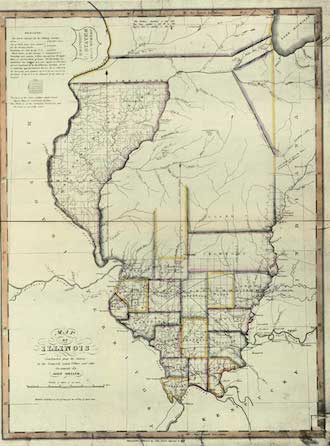 Illinois bicentennial state map 1818