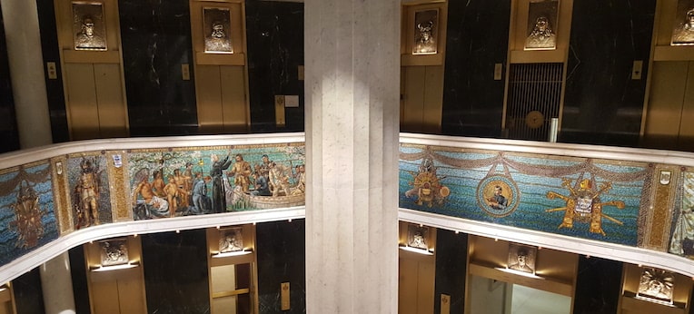 Marquette building lobby tiffany mosaic
