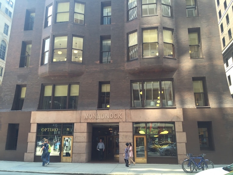 Monadnock building Jackson Blvd entrance
