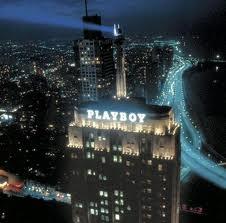 Playboy Club Chicago Hugh Hefner in Chicago Playboy sign Palmolive Building