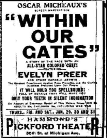 within our gates Chicago film industry Oscar Micheaux Within Our Gates