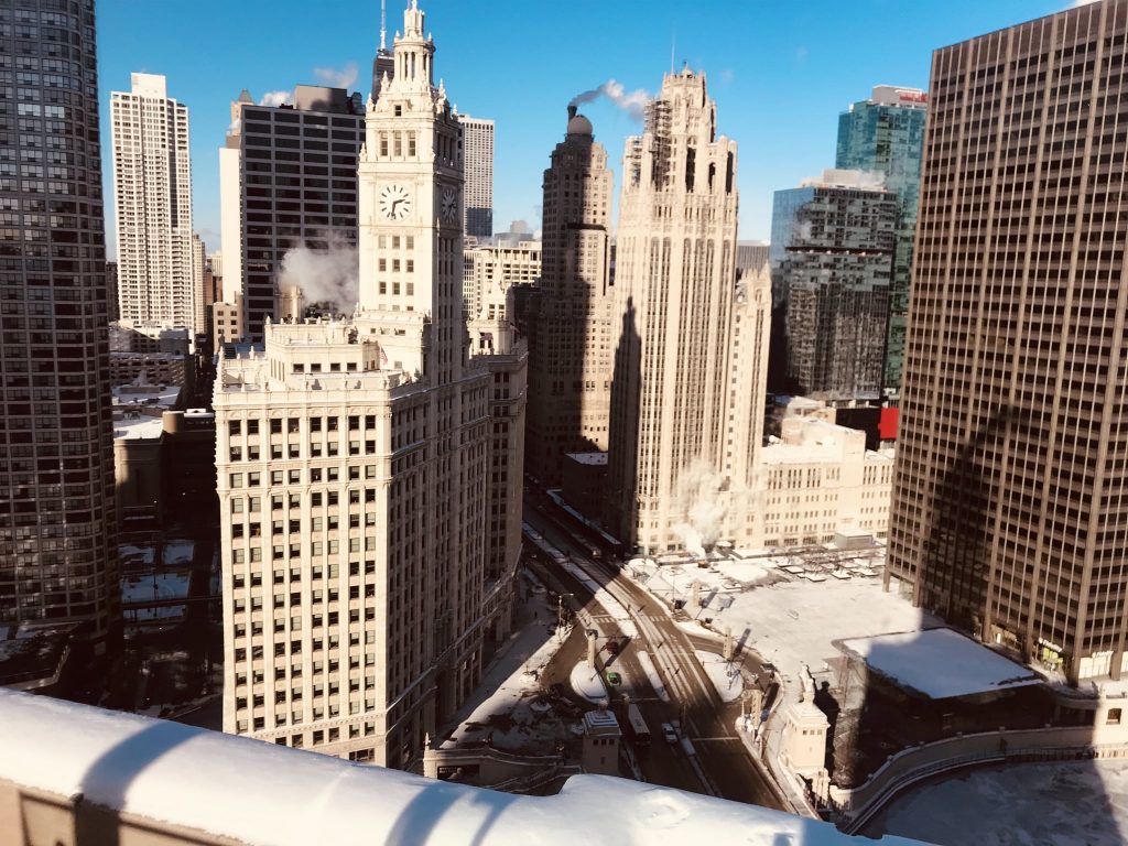 wrigley building chicago polar vortex